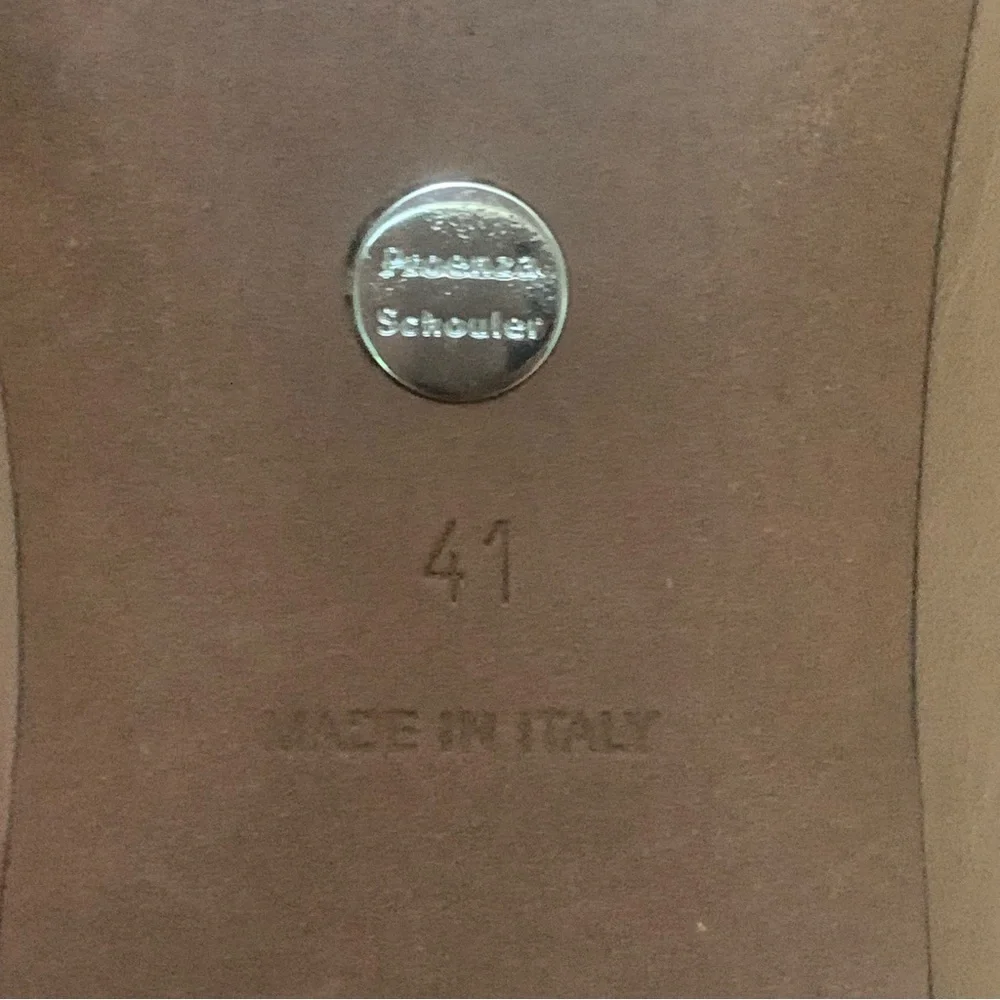 NIB PROENZA SCHOULER Kristie Ballet Flat Brown Square Toe Minimalist Neutral 41 - Picture 6 of 16